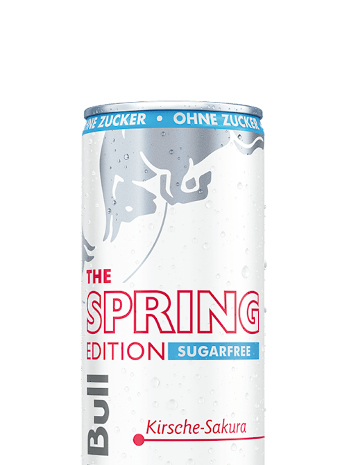 Red Bull Spring Edition au goût de cerise et de fleur de cerisier, avec une touche d'amande.