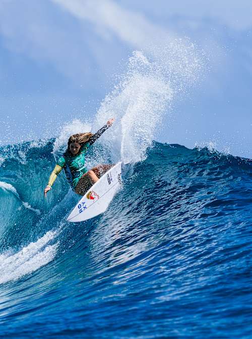 WSL Champion Caroline Marks at Cloudbreak, Tavarua, Fiji