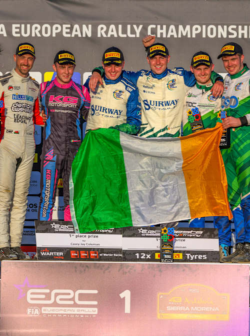 It was an all-Irish podium in the ERC Fiesta Rally3 Trophy