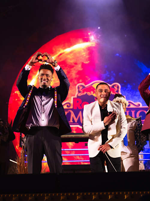 Sun El Musician, Dlala Thukzin and Chad Hendricks are seen during Red Bull Symphonic at Montecasino in Johannesurg, South Africa, on June 14, 2026.