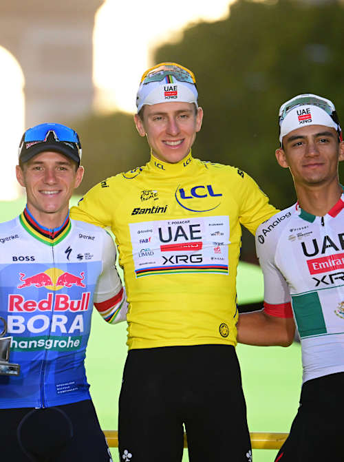 Remco Evenepoel uz Tadeja Pogačara i Isaaca Del Tora