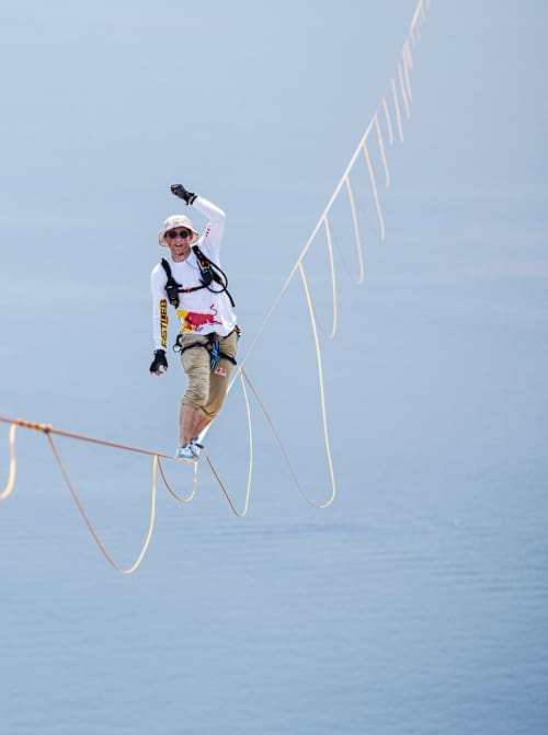 Jaan Roose Italy Longest Slackline between mainland Italy and Sicily