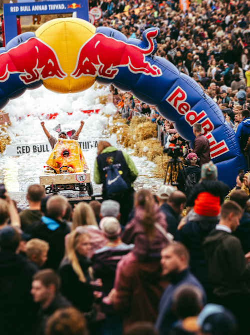A competitor performs during Red Bull Soapbox Race in Tallinn, Estonia on September 13, 2026.