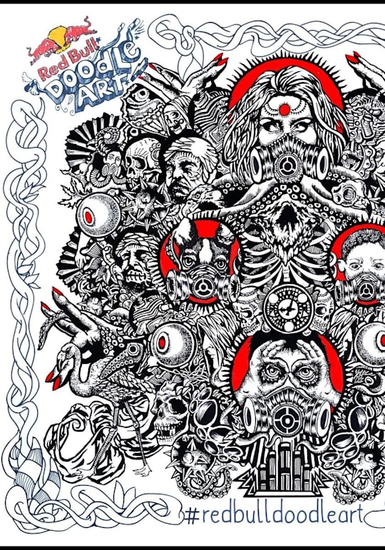 Inspiring Doodles From Red Bull Doodle Art India 2017 See more ideas about doodle art, art, zentangle art. red bull doodle art india
