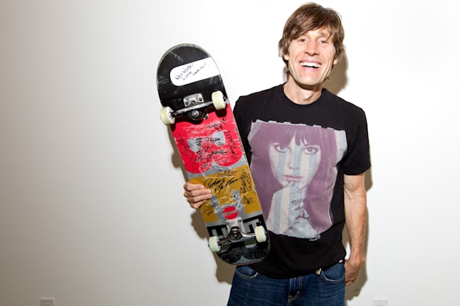 Rodney Mullen poses for a portrait during the Red Bull Energy Exchange project at the Hotel Erwin in Venice, CA, USA on August 20th, 2013.