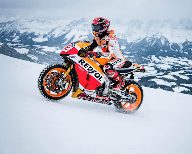 Marc Marquez:rides his MotoGP bike up the mountain Marc Marquez:rides his MotoGP bike up the mountain