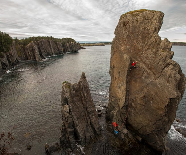 Will Gadd Climbing Newfoundland Sea Stacks