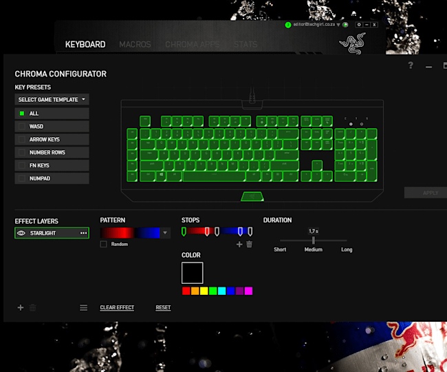 Razer Blackwidow Chroma V2 Keyboard Configuration