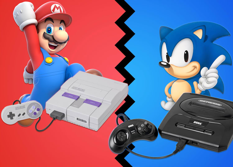 sega game with red and blue guy
