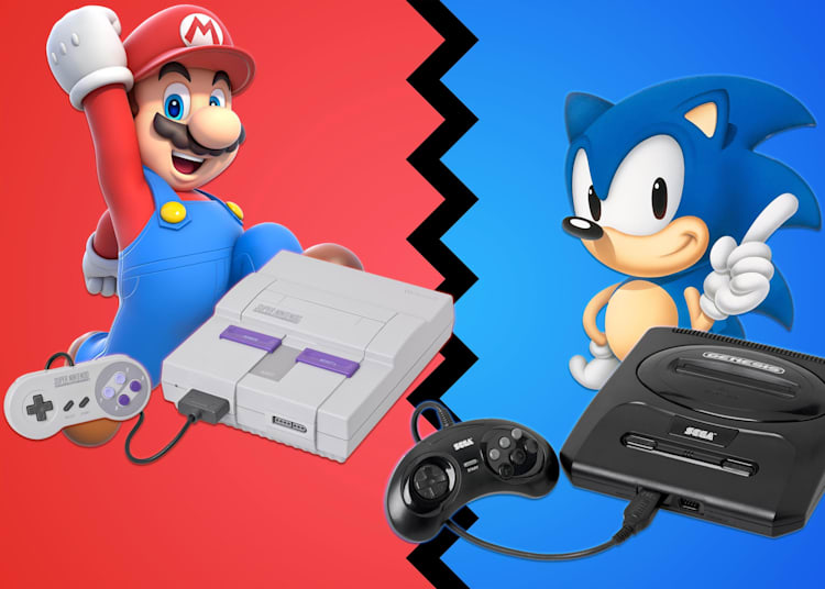 sega game with red and blue guy