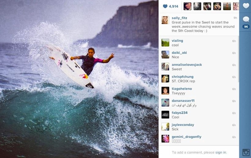 Sally Fitzgibbons Wins Instagram