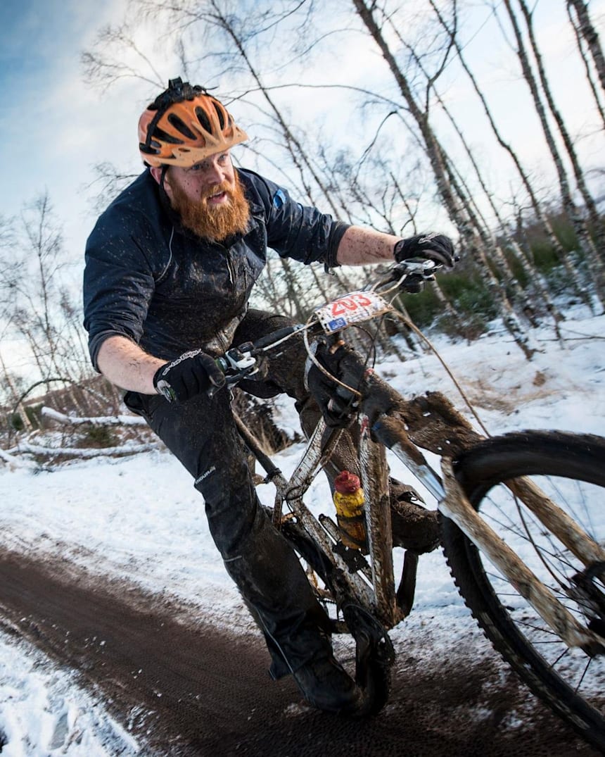 winter mountain biking