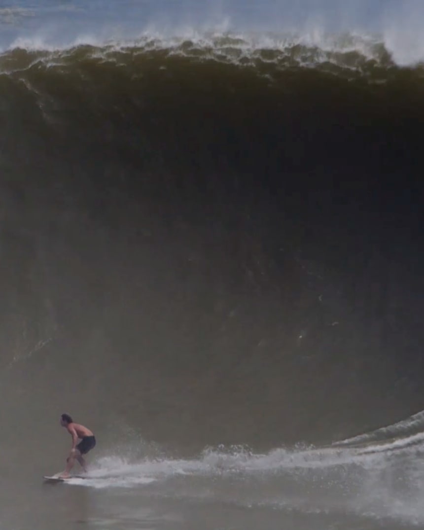 Brad Domke Surfing Xxl Waves On Skimboard