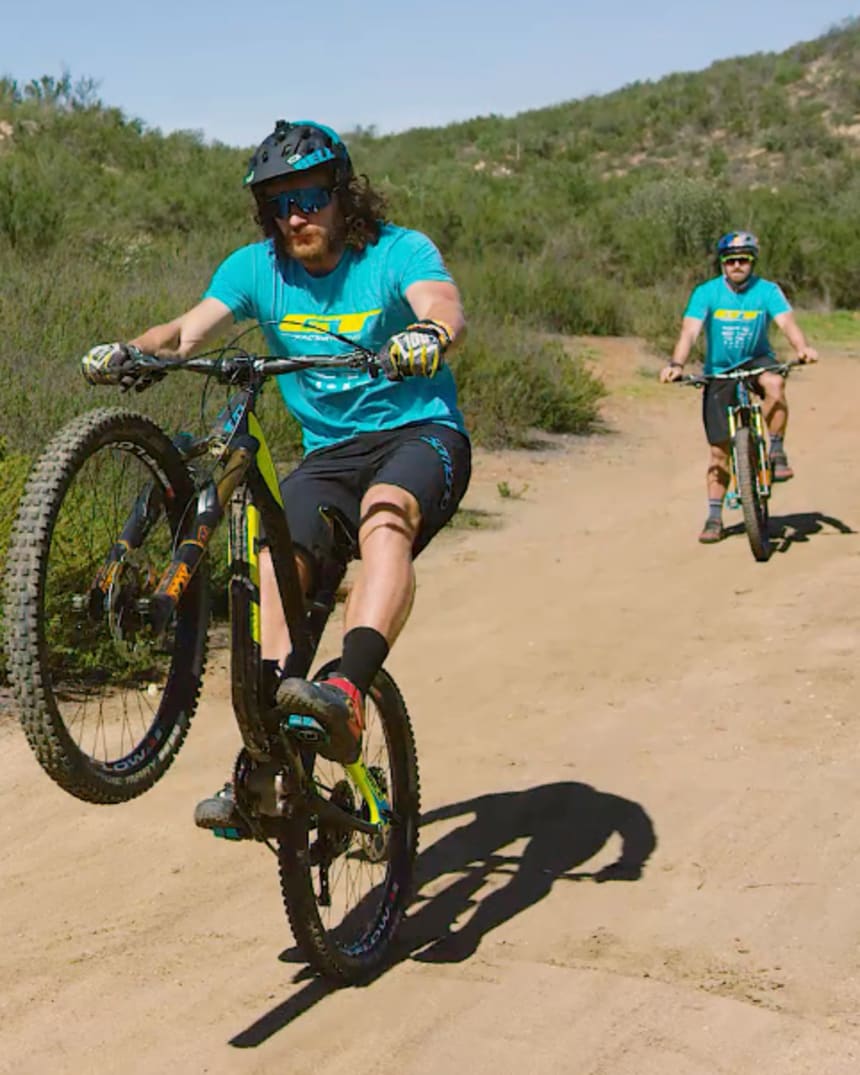 manualing a mountain bike