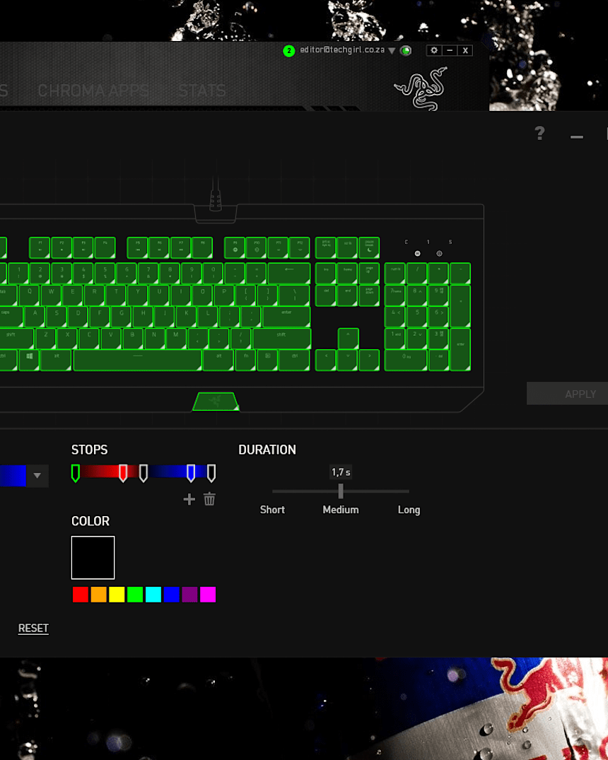 Razer Blackwidow Chroma V2 Keyboard Configuration