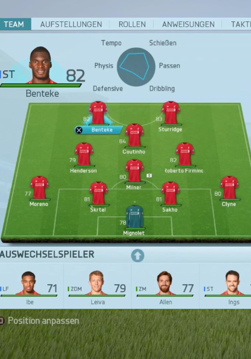 Fifa 16 Aufstellungstipps Fc Liverpool Premier League [ 1229 x 860 Pixel ]