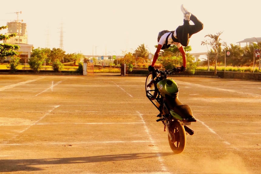 red bull cycle stunt