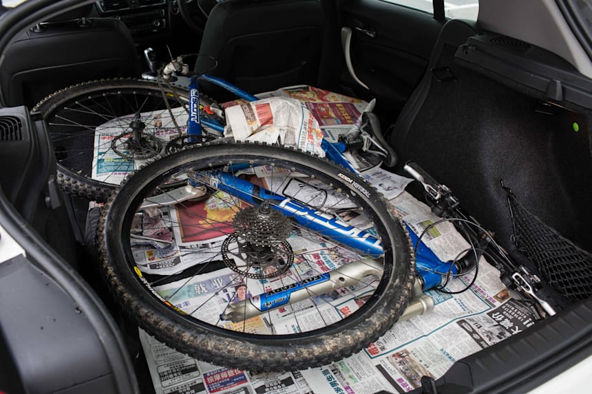 How To Fit A Bike In A Car - The Wheels Are Easily ManageD With The Frame Packe