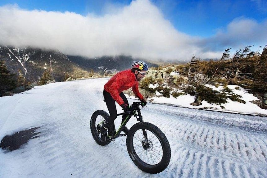 bike in the snow