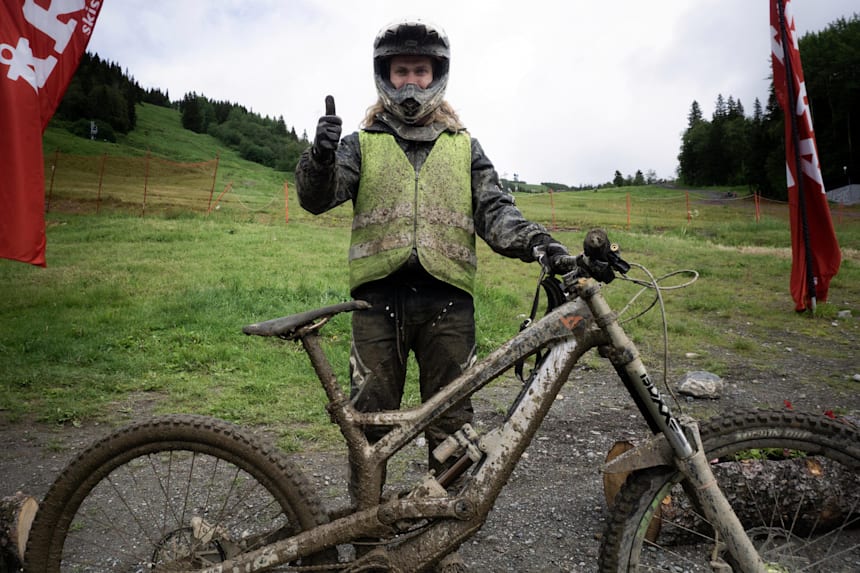 mountain biking in the rain