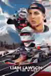 Artwork for In The Wings,  a film about Liam Lawson's journey to the F1 grid