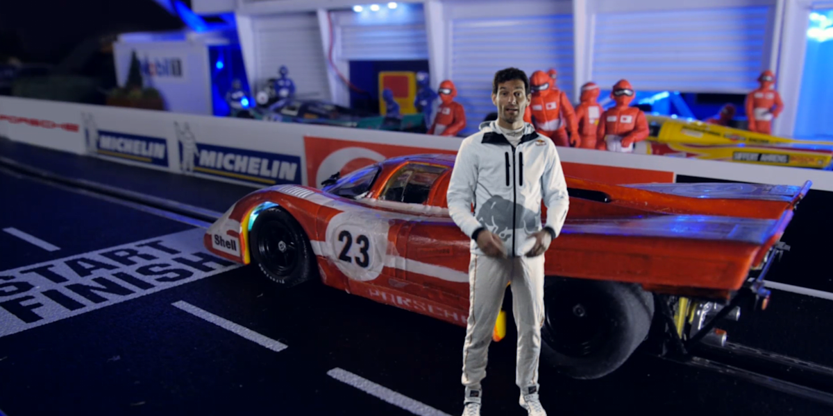 Mark Webber's Le Mans guide with Porsche slot cars