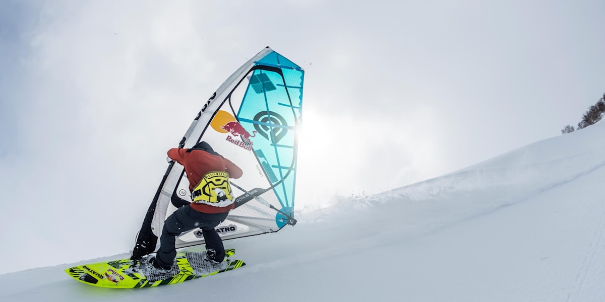 Levi Siver Windsurfing on snow in Japan *video*