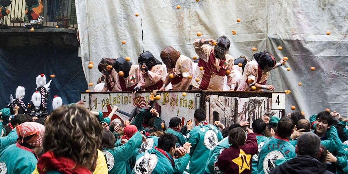 Battle of the Oranges Italy's biggest food fight