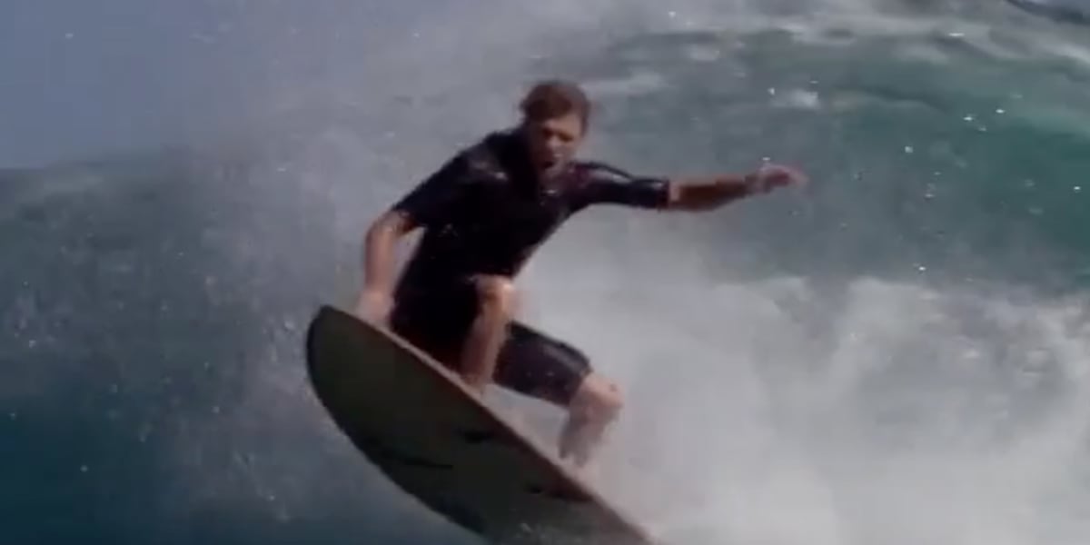 Who is JOB S3 E1 Soft top surfing at Jaws surf video