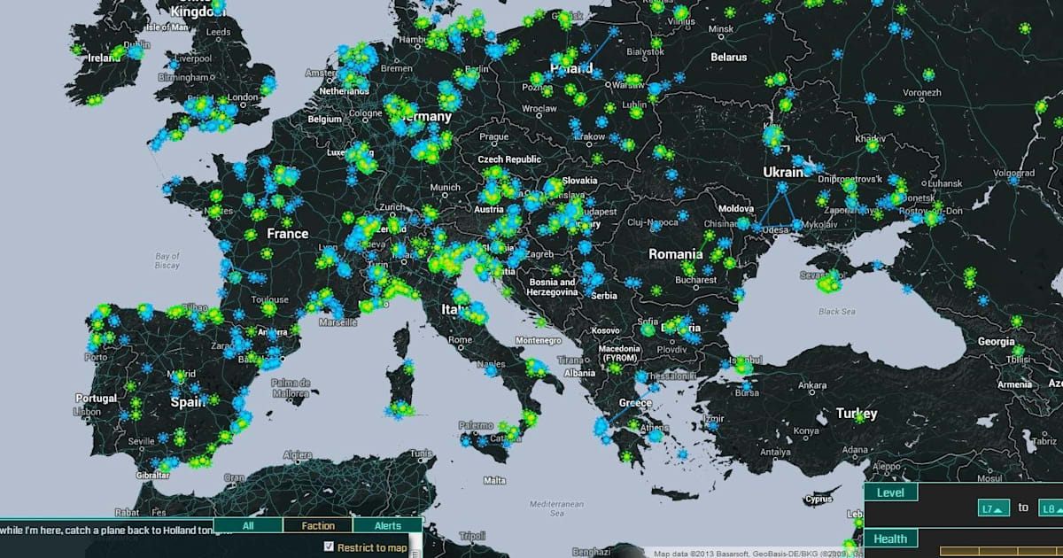 Ingress Gaming Map