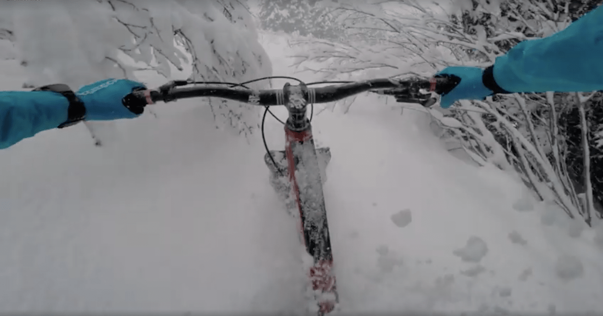 Vidéo : Un grand bain de poudreuse...en VTT !