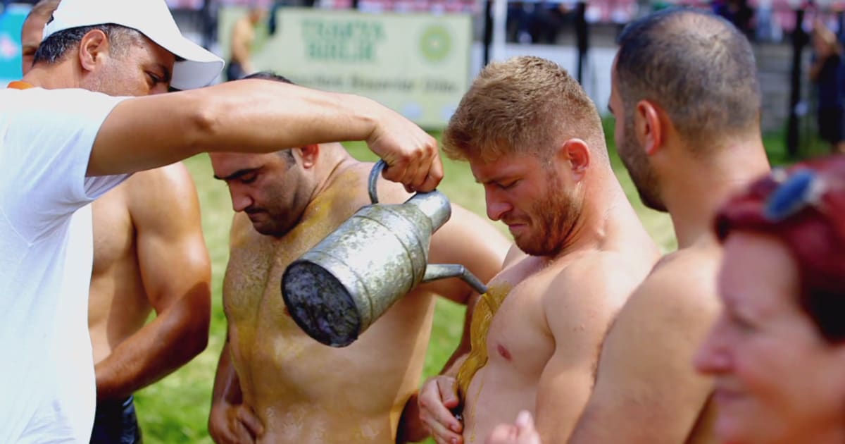 Olive oil wrestling is kind of a big deal in Turkey