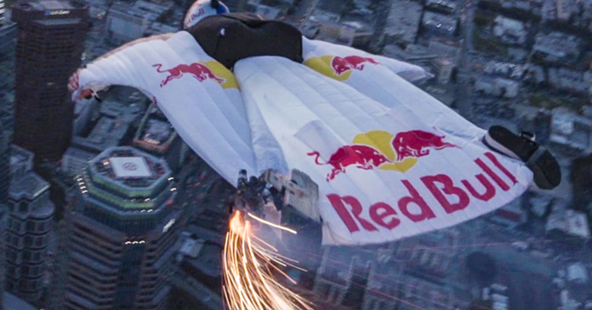 wingsuit flight over new york red bull air force