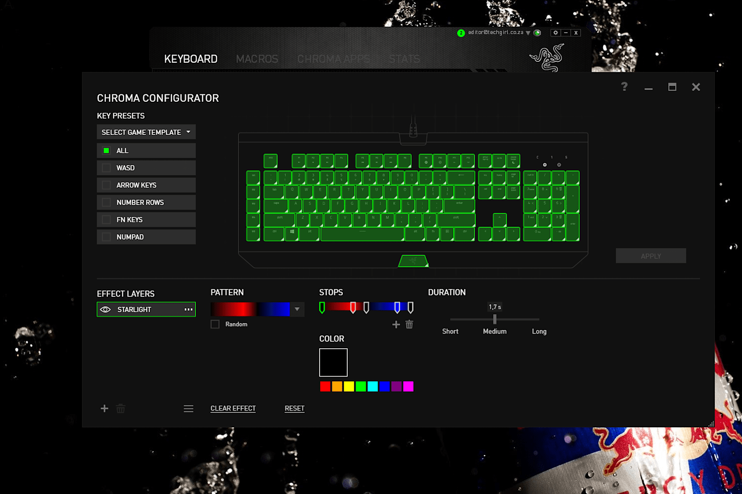 razer blackwidow chroma v2 keyboard configuration