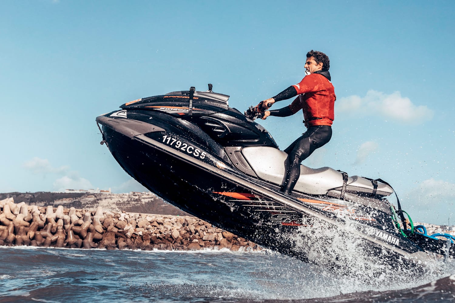 Profile of Sergio Cosme, jet ski rescuer at Nazaré