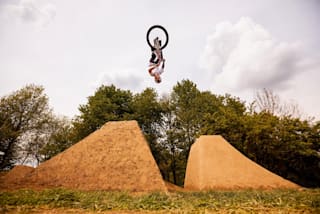 wooden mountain bike jump