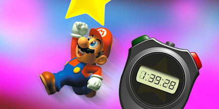 super mario running on a digital alarm clock