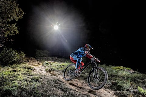 mountain biking at night