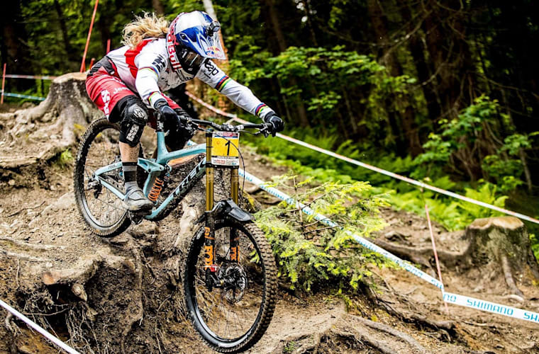 mountain biking cornering