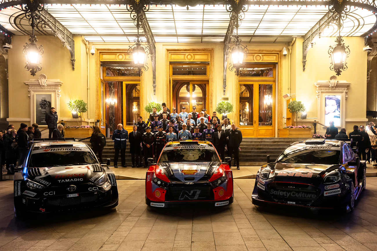 Die Fahrer und Boliden der WRC-Saison 2025 während der World Rally Championship Monte-Carlo in Monaco, 19. Januar 2025.