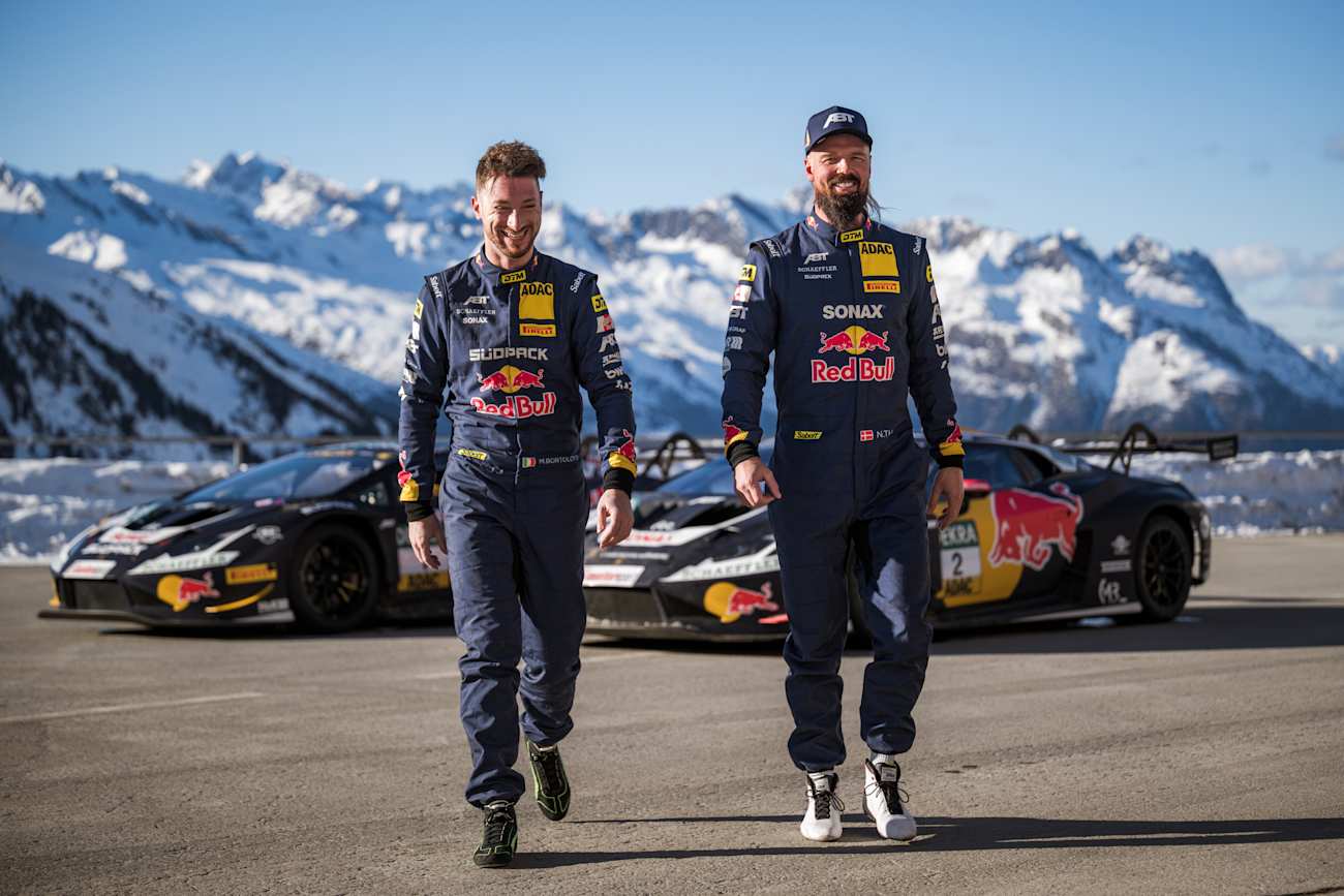 Mirko Bortolotti und Nicki Thiim beim DTM Team ABT Sportsline Reveal.