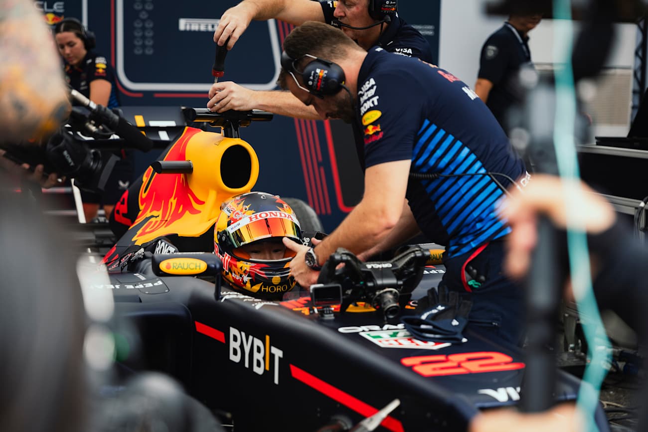 Yuki Tsunoda beim Red Bull Showrun Taichung in Taichung, 2024.