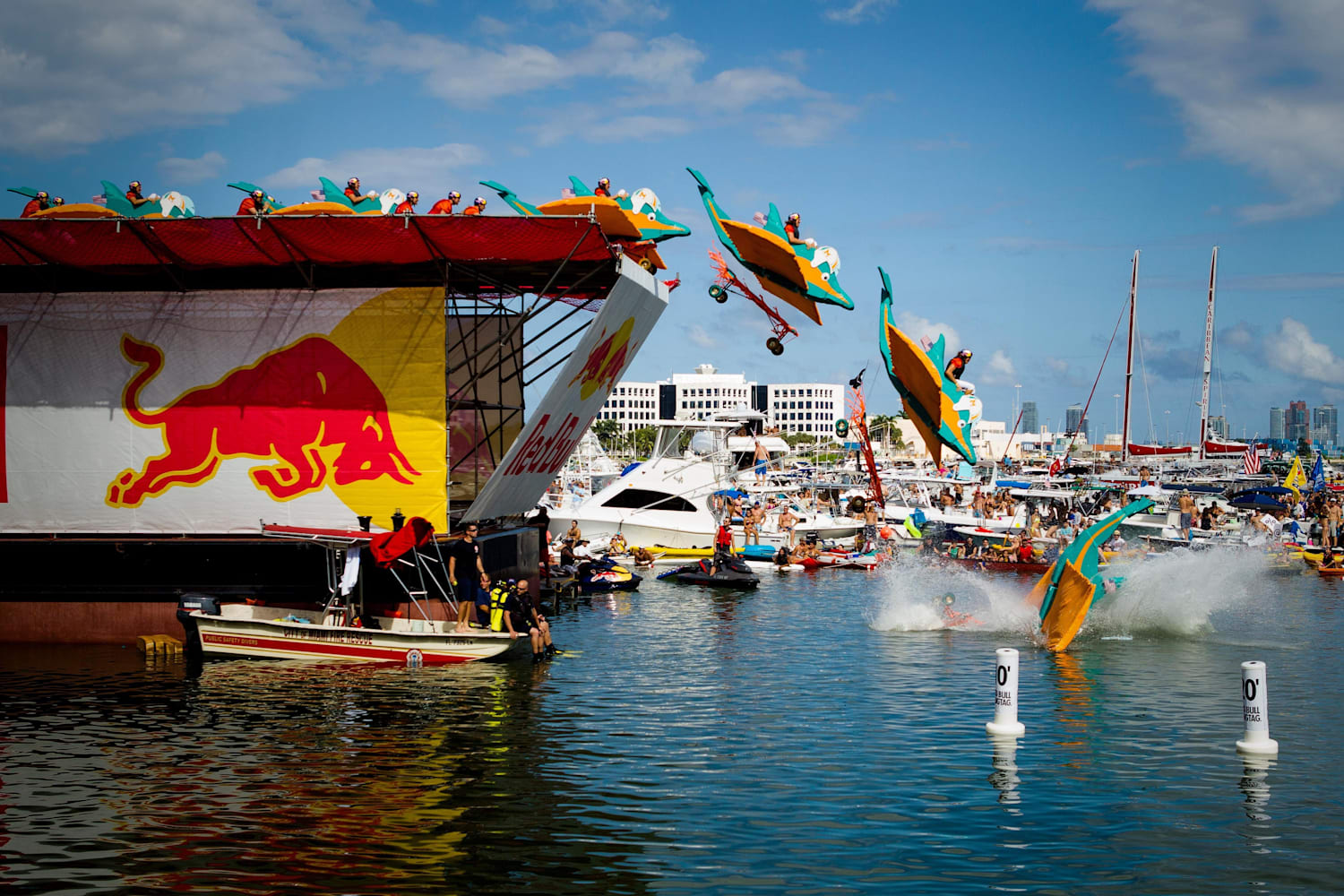 action from national red bull flugtag in miami