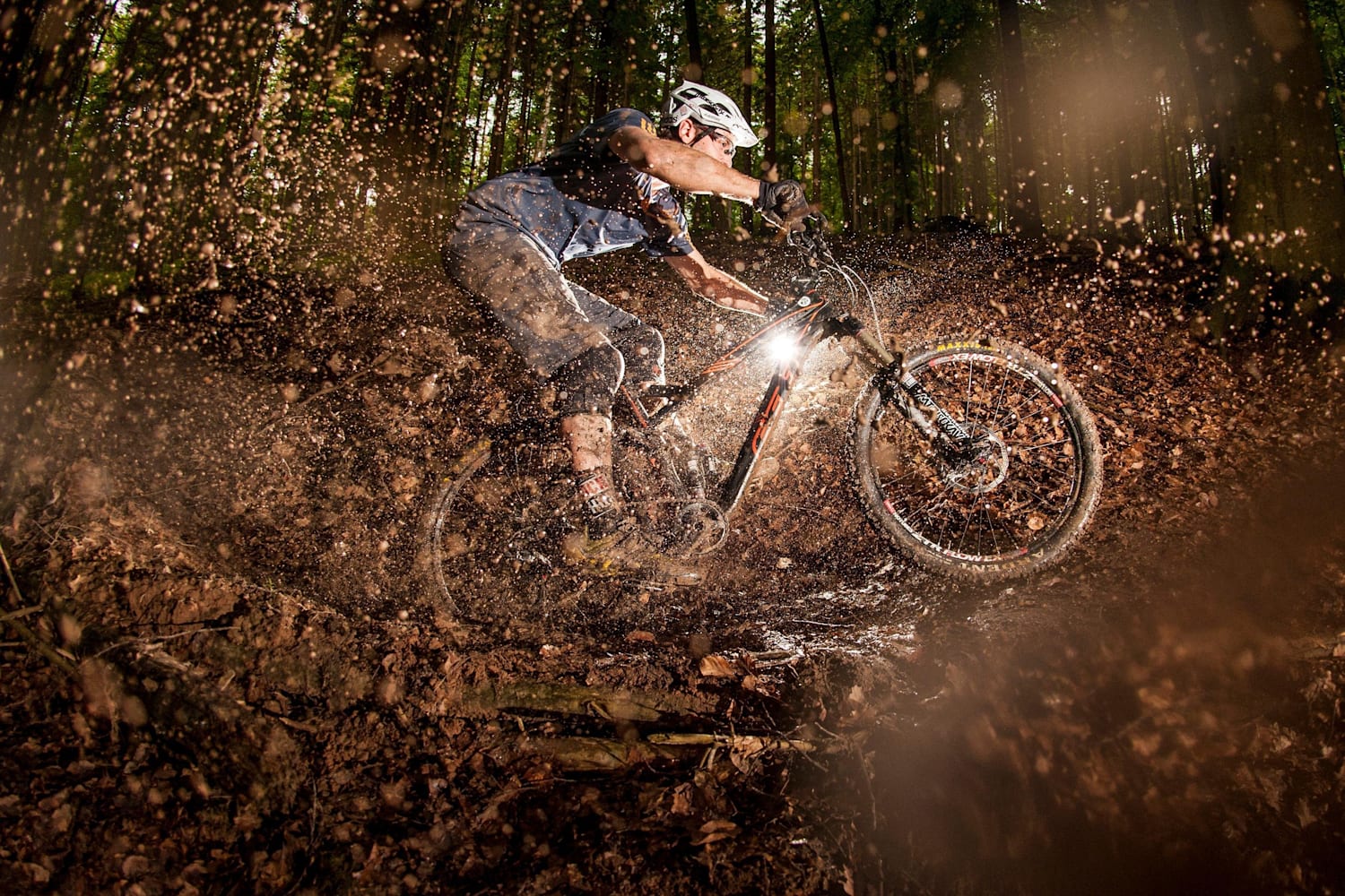 Muddy mountain bike shop