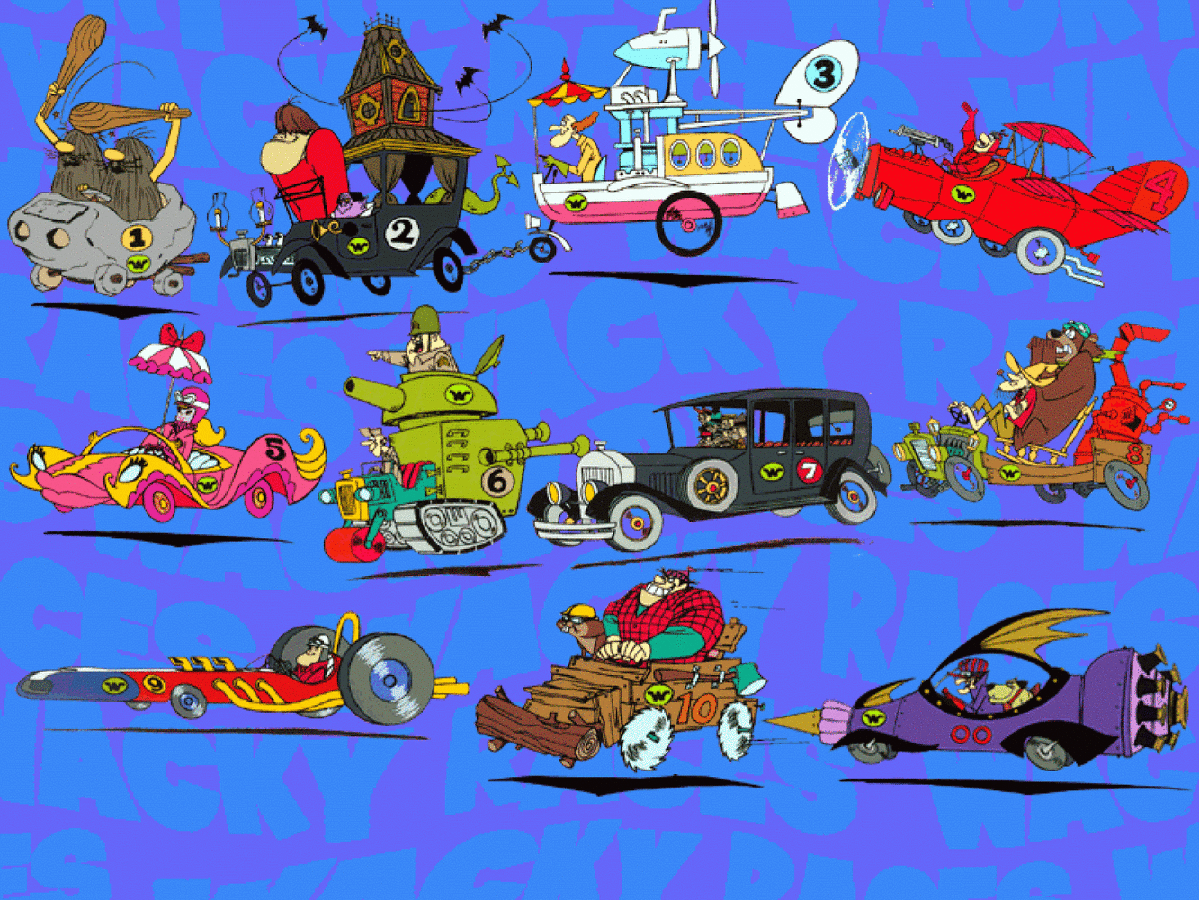 Top 42+ imagen carrera de los autos locos personajes