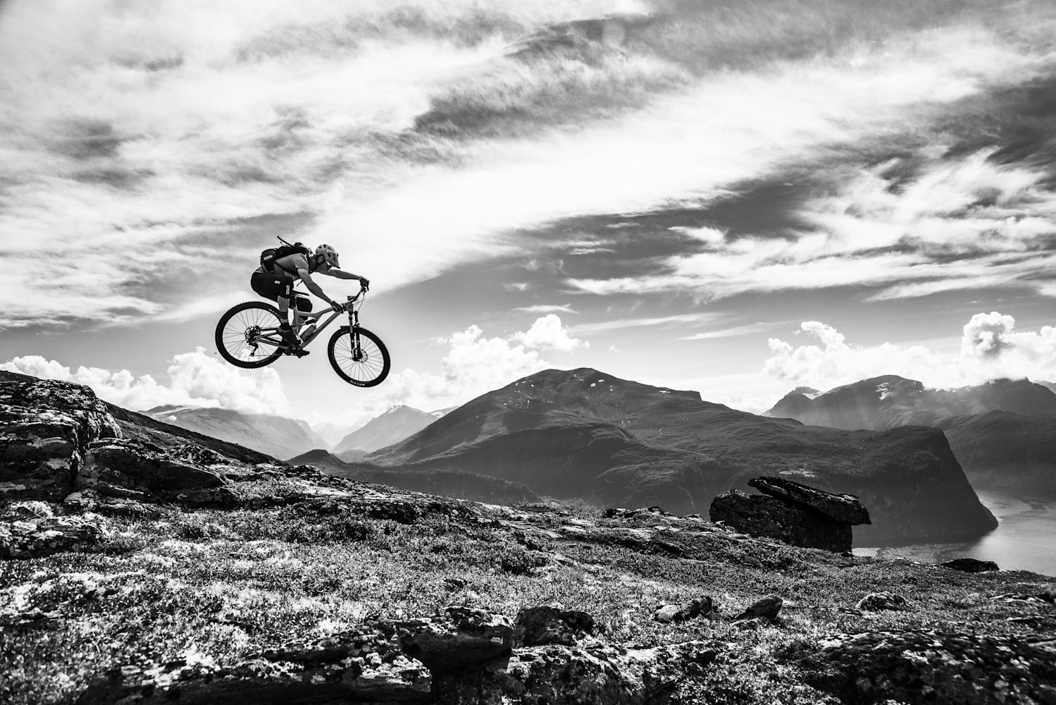 Black and sale white mountain bike