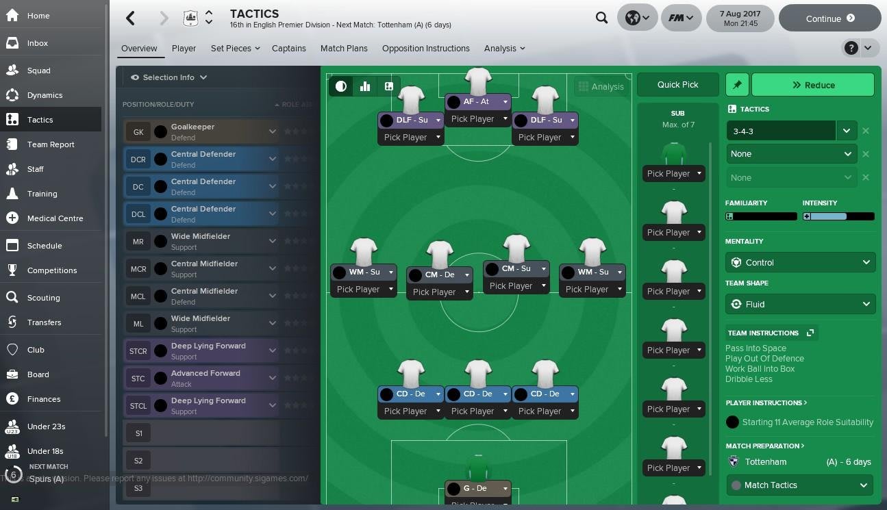 Squad Analysis in Football Manager •