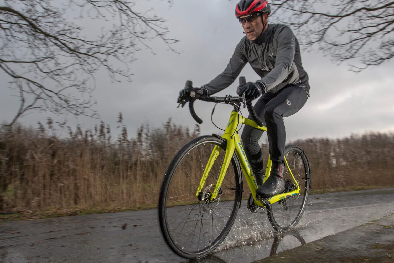 gravel bike on snow