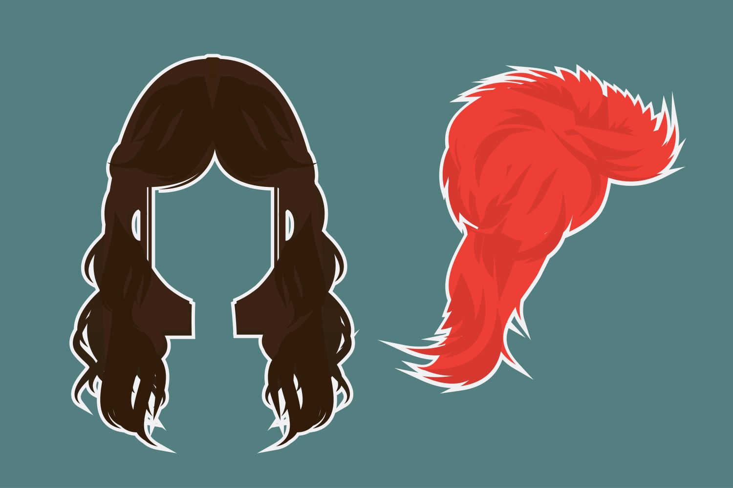 Illustrated evolution of rock n roll hairstyles +list+