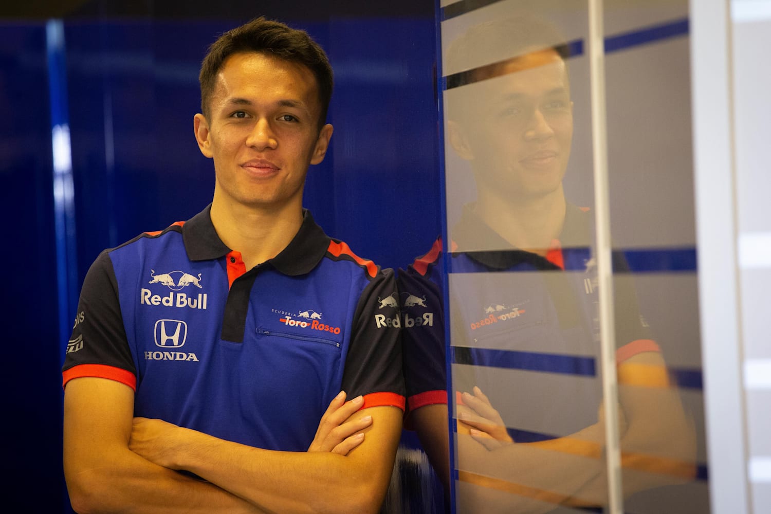 Q A Toro Rosso driver Alex Albon on his F1 debut